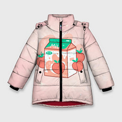 Куртка зимняя для девочки Персиковое молоко в коробке, цвет: 3D-красный