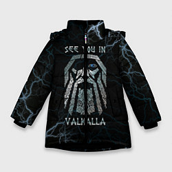 Куртка зимняя для девочки See you in Valhalla, цвет: 3D-черный