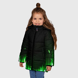 Куртка зимняя для девочки Зеленый огонь, цвет: 3D-черный — фото 2