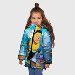 Куртка зимняя для девочки Неуязвимый Invincible, цвет: 3D-черный — фото 2