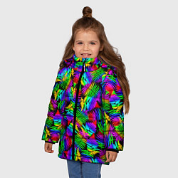 Куртка зимняя для девочки Неоновый папоротник, цвет: 3D-красный — фото 2