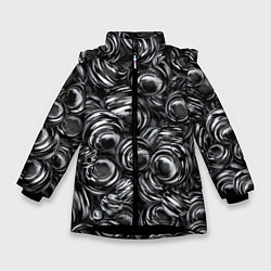 Куртка зимняя для девочки Glossy Balls, цвет: 3D-черный