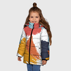 Куртка зимняя для девочки Цветные пятна, мазки кистью, цвет: 3D-красный — фото 2