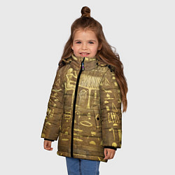 Куртка зимняя для девочки Настенная живопись, цвет: 3D-черный — фото 2