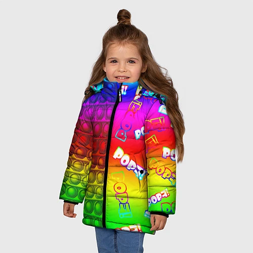 Зимняя куртка для девочки POP it! / 3D-Черный – фото 3