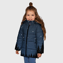 Куртка зимняя для девочки Ночное небо, цвет: 3D-черный — фото 2