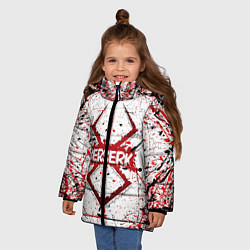 Куртка зимняя для девочки БЕРСЕРК рваный лого, цвет: 3D-черный — фото 2
