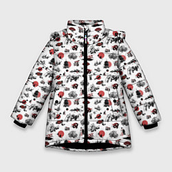Куртка зимняя для девочки Япония, цвет: 3D-черный