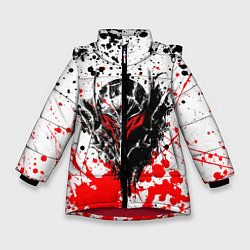 Куртка зимняя для девочки Броня Берсерка, цвет: 3D-красный