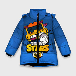 Куртка зимняя для девочки Грифф Griff Brawl Stars, цвет: 3D-черный
