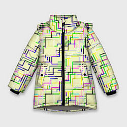 Куртка зимняя для девочки Geometric Color, цвет: 3D-светло-серый