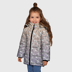 Куртка зимняя для девочки Плющ и градиент, цвет: 3D-светло-серый — фото 2