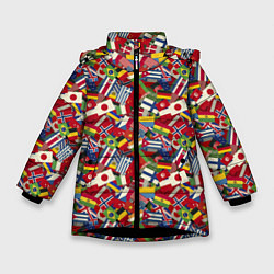 Куртка зимняя для девочки Страны Мира, цвет: 3D-черный