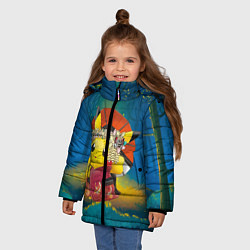 Куртка зимняя для девочки Пикачу гейша, цвет: 3D-черный — фото 2