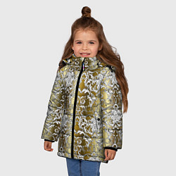 Куртка зимняя для девочки Versace gold & white, цвет: 3D-светло-серый — фото 2