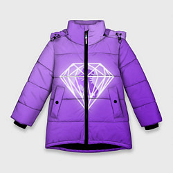 Куртка зимняя для девочки 50 Shades Of Skaters violet, цвет: 3D-черный