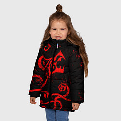 Куртка зимняя для девочки ТАТУИРОВКА ДРАКЕНА, цвет: 3D-черный — фото 2