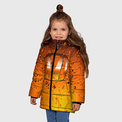 Куртка зимняя для девочки Honda капли дождя, цвет: 3D-черный — фото 2