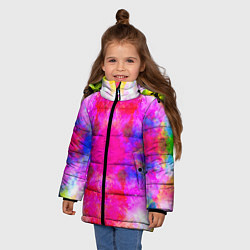Куртка зимняя для девочки КРАСОЧНАЯ ГАЛАКТИКА, цвет: 3D-черный — фото 2