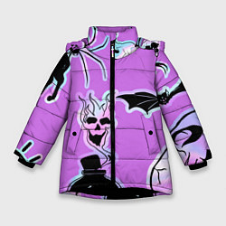 Зимняя куртка для девочки Зелье смерти,паук-Holographica