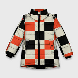 Зимняя куртка для девочки Образец шахматной доски