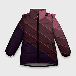 Зимняя куртка для девочки Коричнево-фиолетовый узор