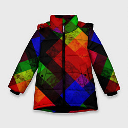 Зимняя куртка для девочки Яркий геометрический узор
