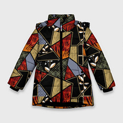 Зимняя куртка для девочки Разноцветные заплатки