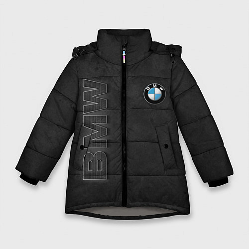 Зимняя куртка для девочки BMW LOGO AND INSCRIPTION / 3D-Светло-серый – фото 1
