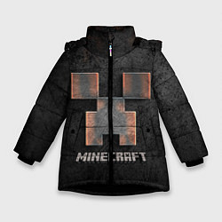 Куртка зимняя для девочки MINECRAFT TEXTURE IRON, цвет: 3D-черный