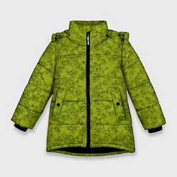 Зимняя куртка для девочки Зеленый мраморный узор