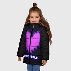 Куртка зимняя для девочки UNDERTALE PURPLE HEART, цвет: 3D-черный — фото 2