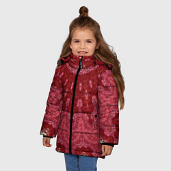 Куртка зимняя для девочки Красно-розовый калейдоскоп, цвет: 3D-светло-серый — фото 2