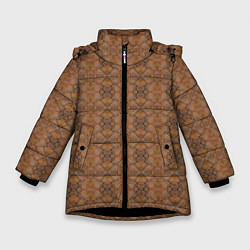 Куртка зимняя для девочки Деревянный паркет, цвет: 3D-черный