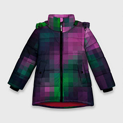 Куртка зимняя для девочки Разноцветный геометрический уз, цвет: 3D-красный