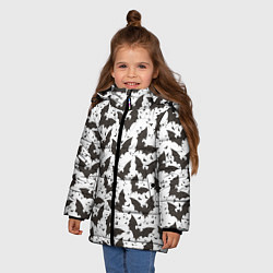 Куртка зимняя для девочки Летучие мыши, цвет: 3D-черный — фото 2