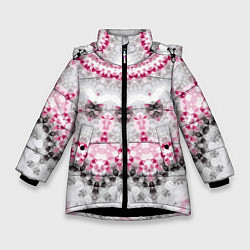 Куртка зимняя для девочки Абстрактный современный фон, цвет: 3D-черный