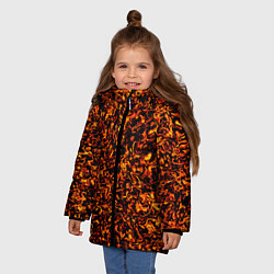 Куртка зимняя для девочки Лавовые разводы, цвет: 3D-черный — фото 2