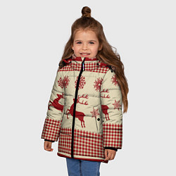 Куртка зимняя для девочки Олени, цвет: 3D-красный — фото 2