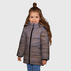 Куртка зимняя для девочки Ржавый металл, цвет: 3D-черный — фото 2