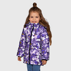 Куртка зимняя для девочки Анютины глазки узор, цвет: 3D-светло-серый — фото 2
