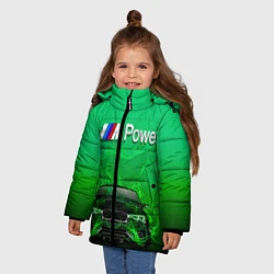 Куртка зимняя для девочки BMW GREEN STYLE, цвет: 3D-черный — фото 2