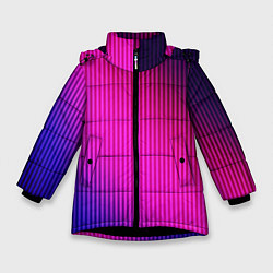 Куртка зимняя для девочки Фиолетово-малиновый градиент, цвет: 3D-черный