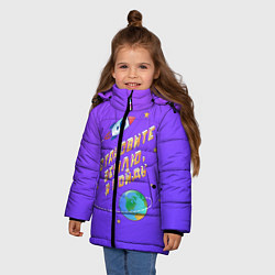 Куртка зимняя для девочки Остановите Землю - Я сойду, цвет: 3D-черный — фото 2