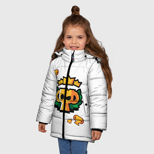 Зимняя куртка для девочки БРАВЛ СТАРС КУБКИ BRAWL STARS / 3D-Черный – фото 3