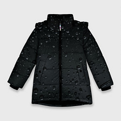Куртка зимняя для девочки Ночной дождь, цвет: 3D-черный