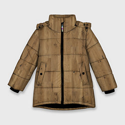 Куртка зимняя для девочки Камуфляж линолеум, цвет: 3D-черный