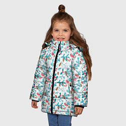 Куртка зимняя для девочки Морозная Зимняя Свежесть, цвет: 3D-черный — фото 2