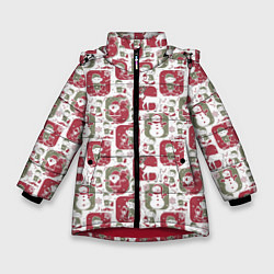 Зимняя куртка для девочки Санта везёт подарки