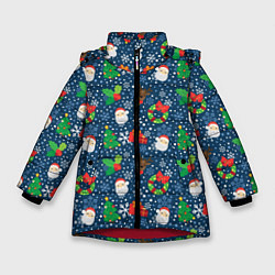 Куртка зимняя для девочки Праздник Новый Год, цвет: 3D-красный